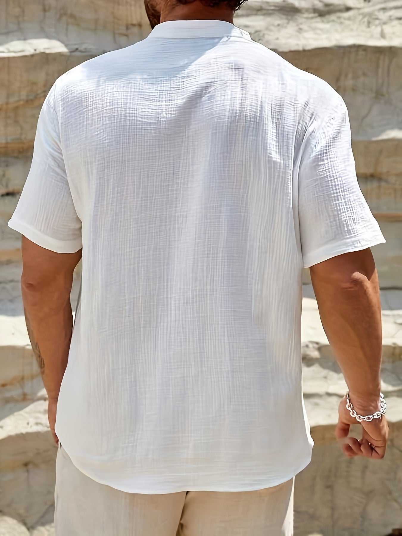 PHILIP™ | Chemise en lin à col en V pour homme