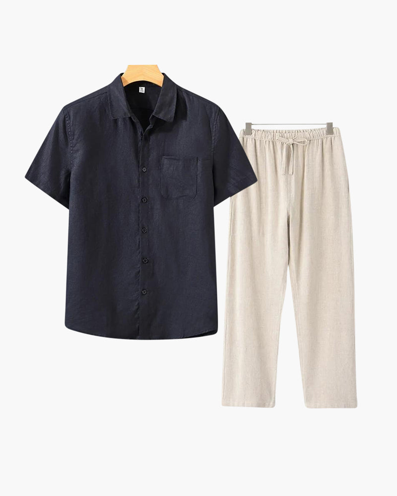 PHILIP | ENSEMBLE EN LIN (MANCHES COURTES)