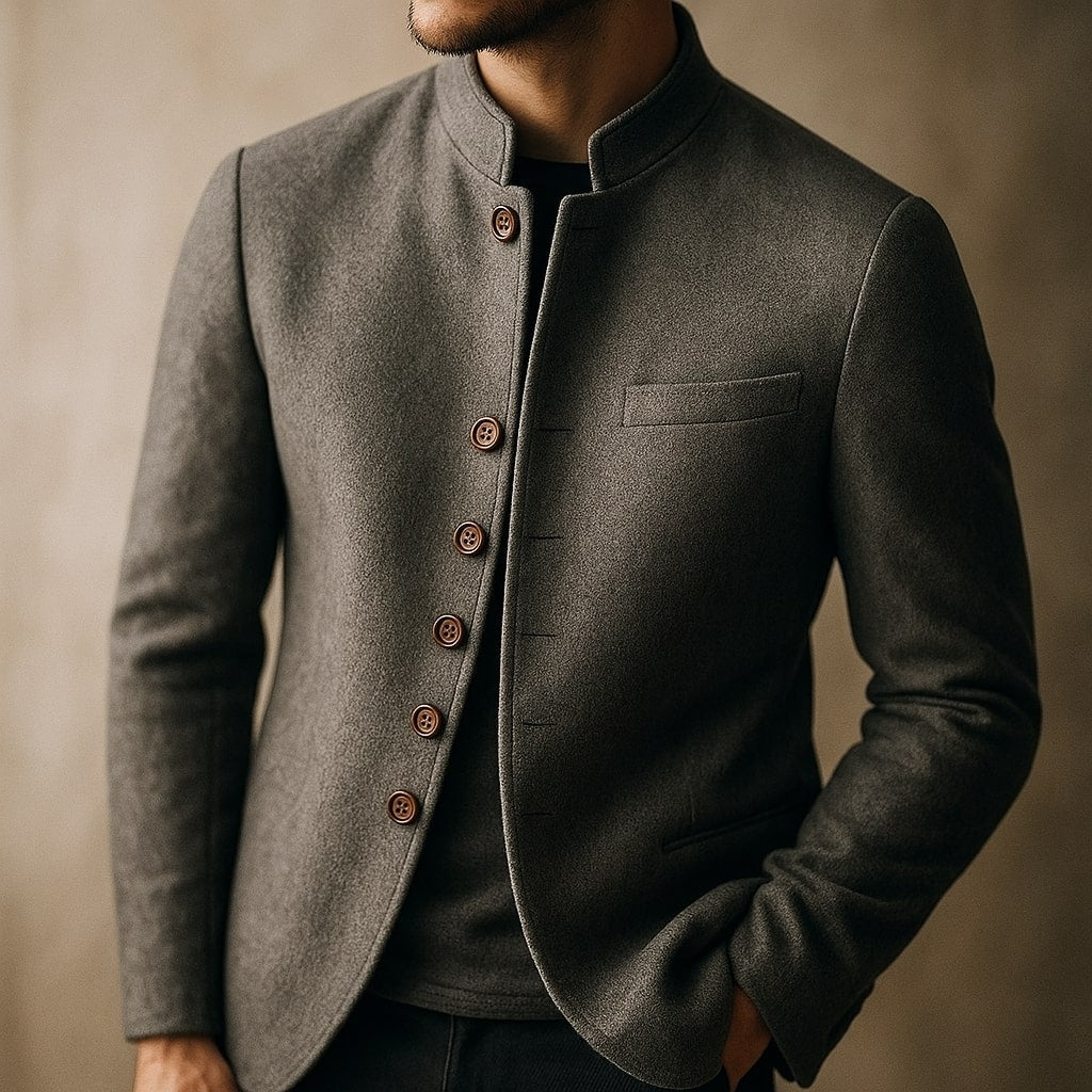 PHILIP | VESTE EN LAINE À COL DROIT