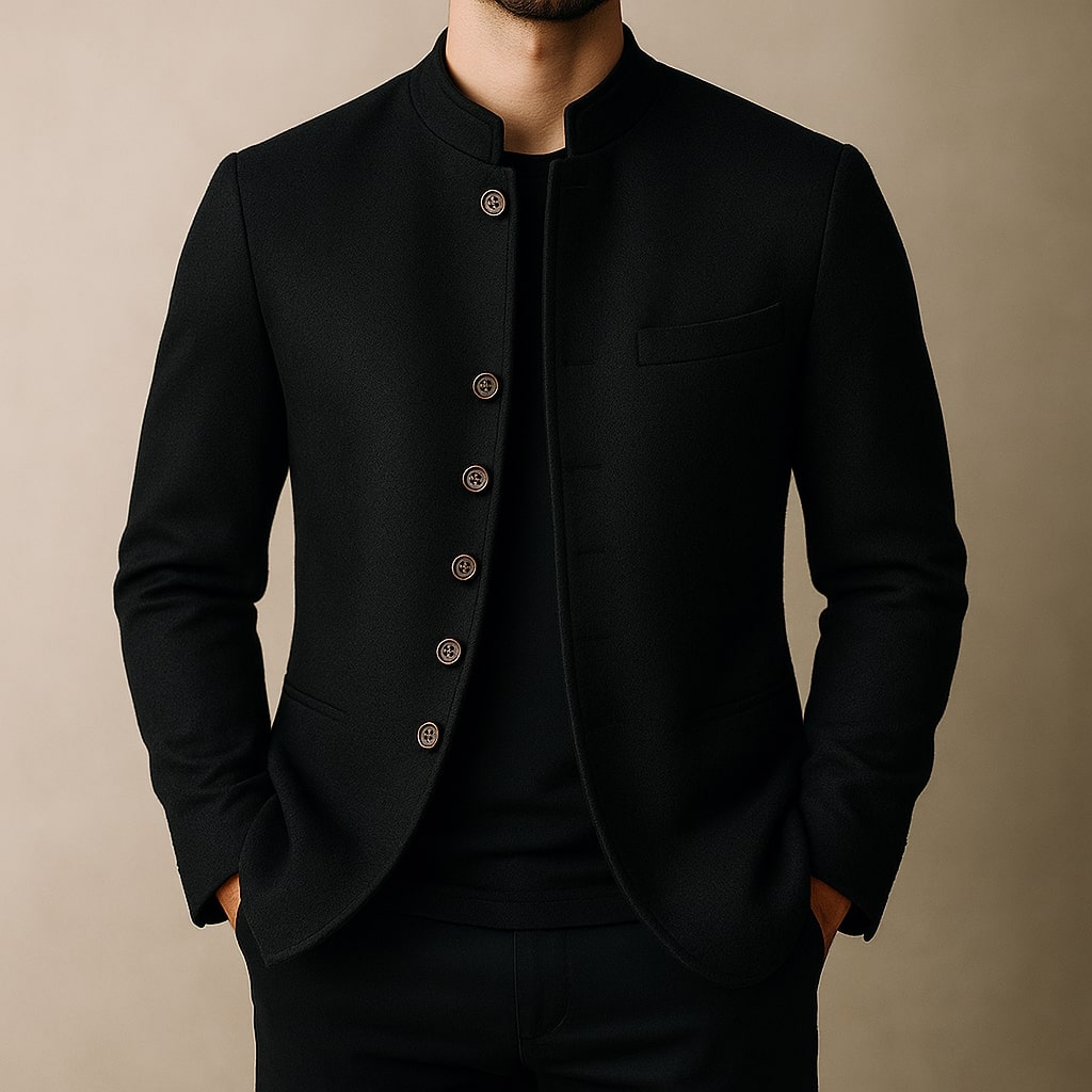 PHILIP | VESTE EN LAINE À COL DROIT
