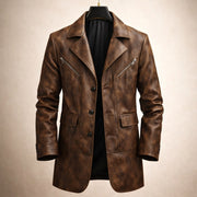PHILIP™ | Manteau structuré pour homme avec empiècements en cuir