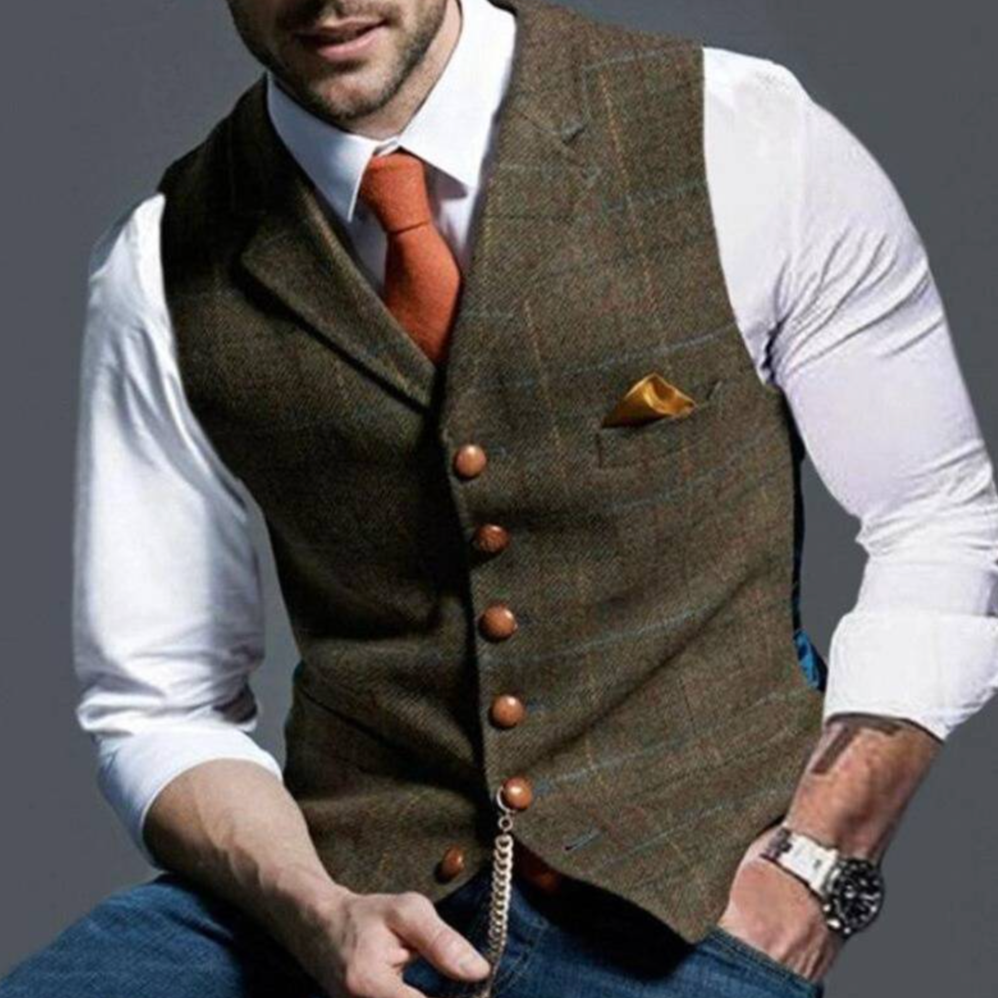 PHILIP™ | Gilet Homme Coupe Ajustée à Boutons