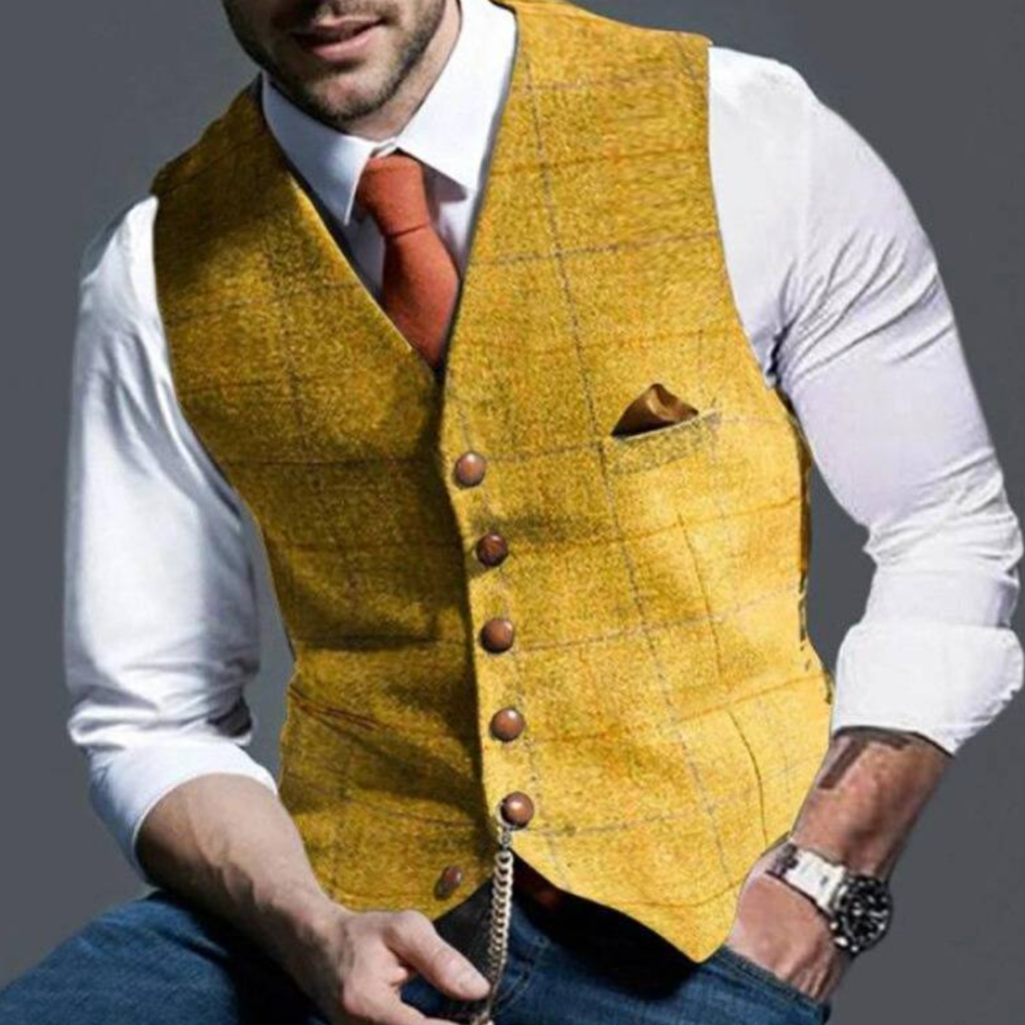 PHILIP™ | Gilet Homme Coupe Ajustée à Boutons