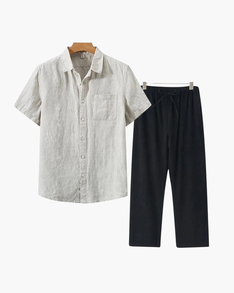 PHILIP | ENSEMBLE EN LIN (MANCHES COURTES)