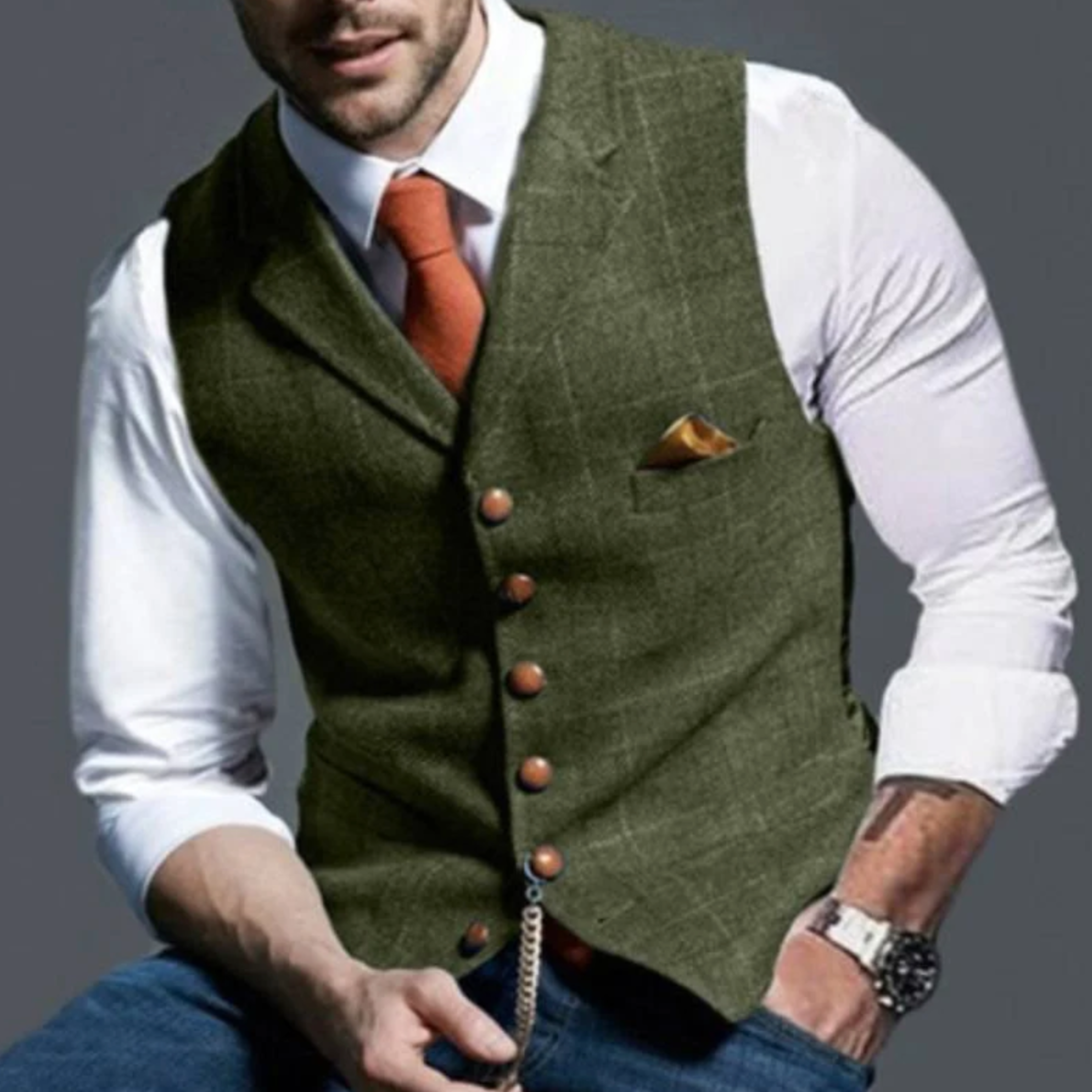 PHILIP™ | Gilet Homme Coupe Ajustée à Boutons