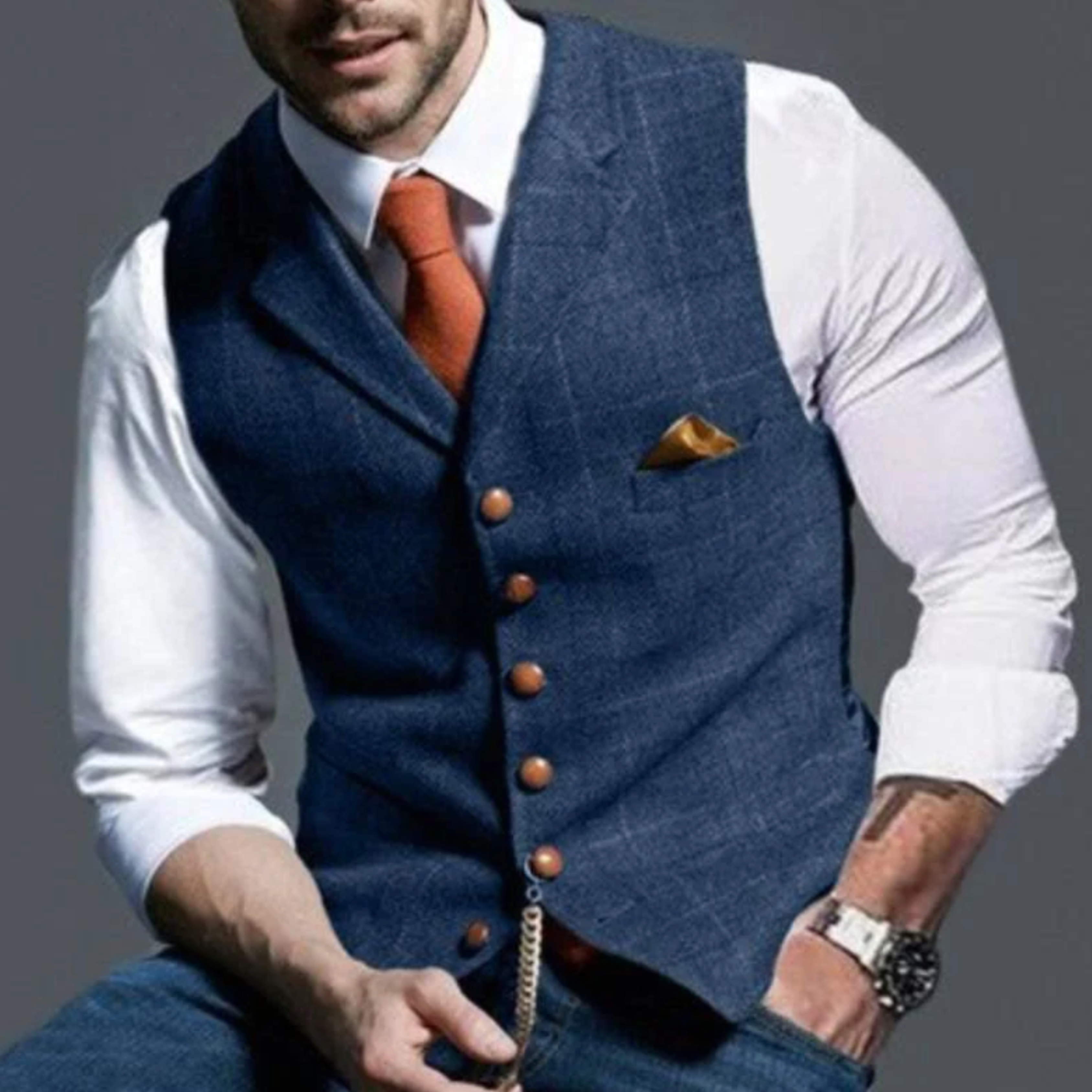 PHILIP™ | Gilet Homme Coupe Ajustée à Boutons