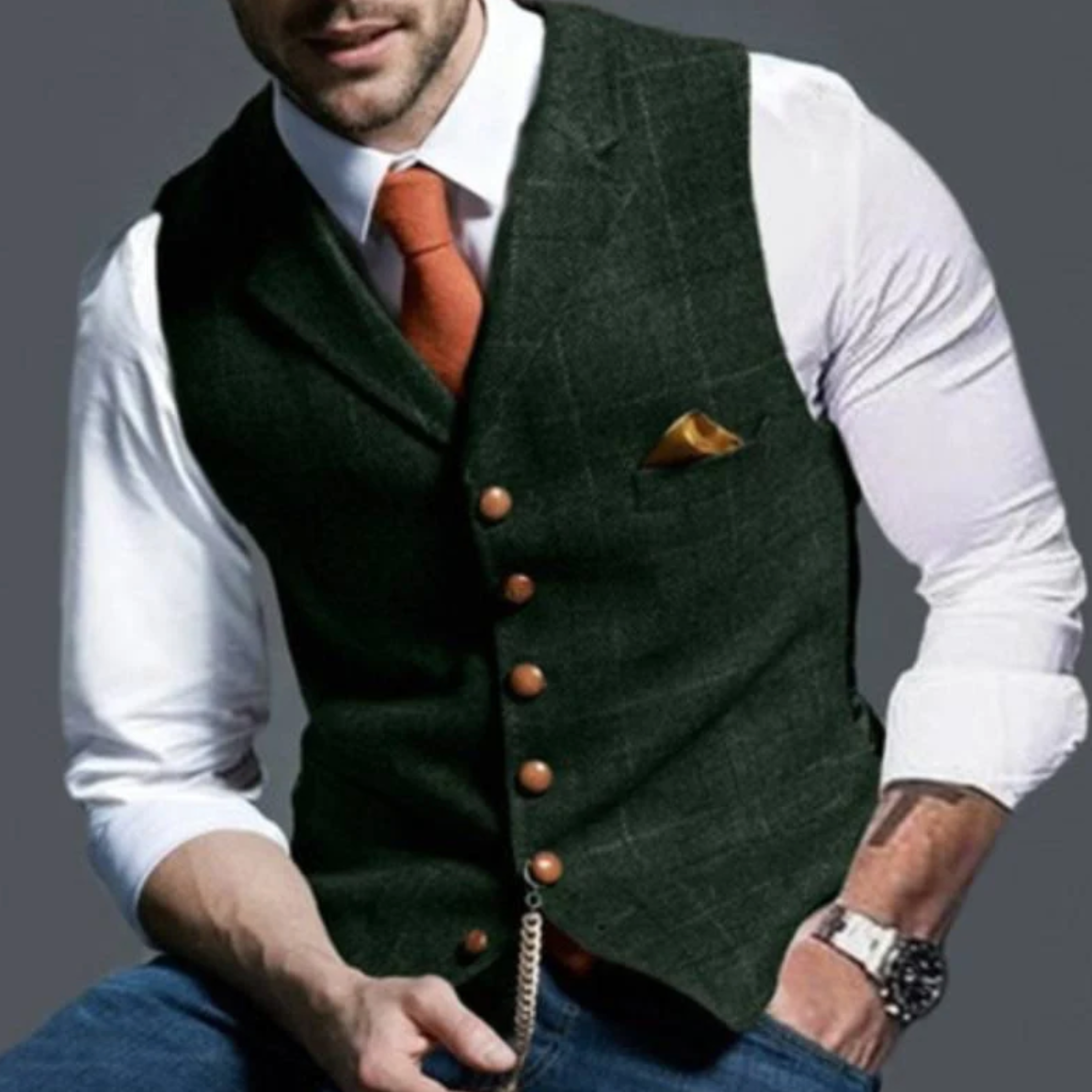 PHILIP™ | Gilet Homme Coupe Ajustée à Boutons