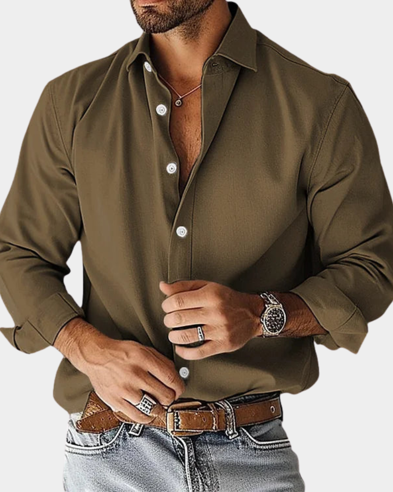 PHILIP | CHEMISE POUR HOMME À COUPE SLIM, EN TISSU ÉLASTIQUE ET À BOUTONS