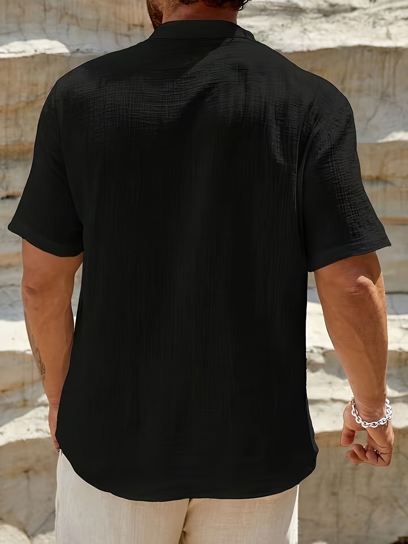 PHILIP™ | Chemise en lin à col en V pour homme
