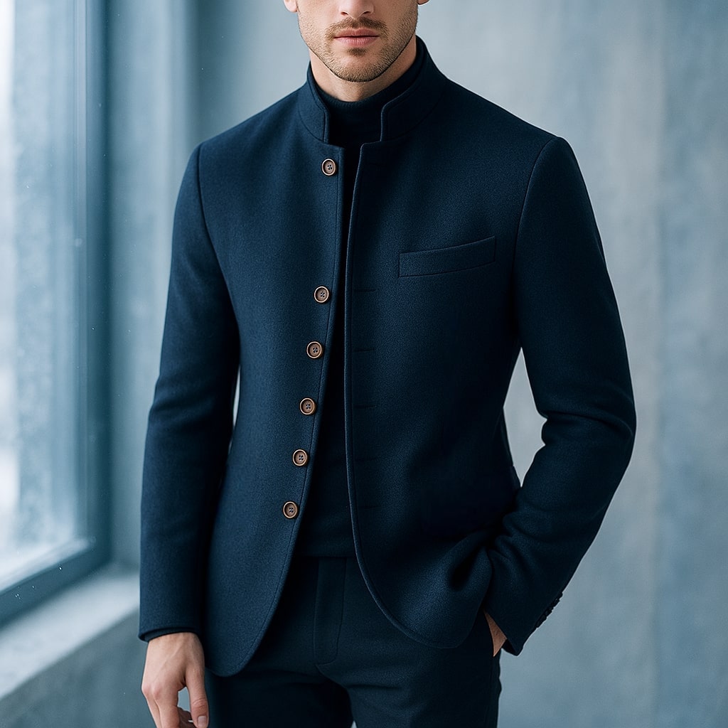 PHILIP | VESTE EN LAINE À COL DROIT