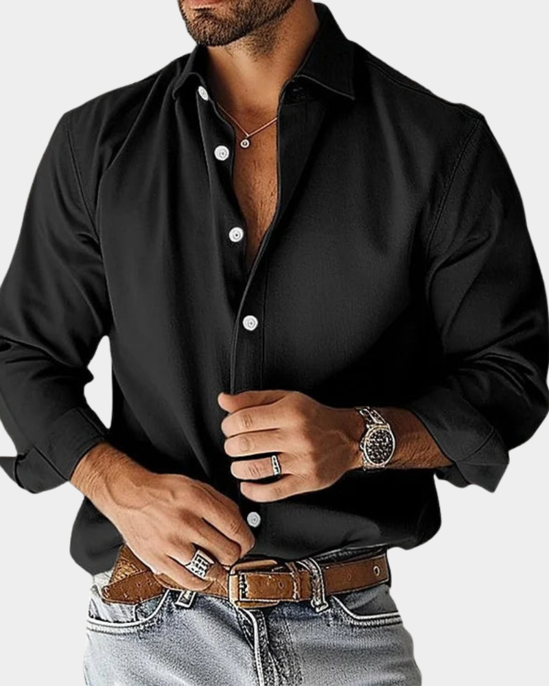 PHILIP | CHEMISE POUR HOMME À COUPE SLIM, EN TISSU ÉLASTIQUE ET À BOUTONS