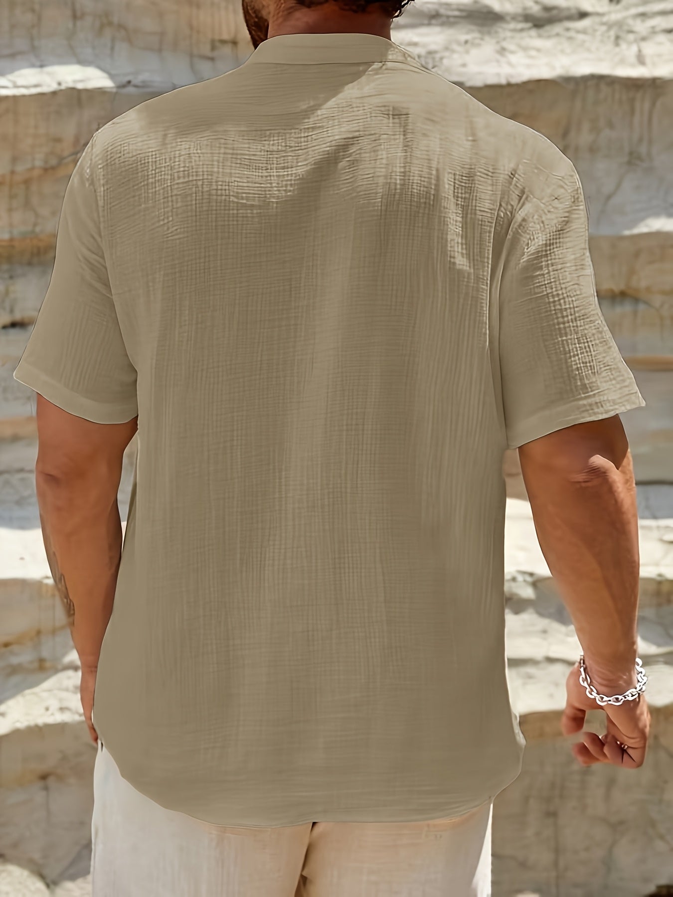 PHILIP™ | Chemise en lin à col en V pour homme