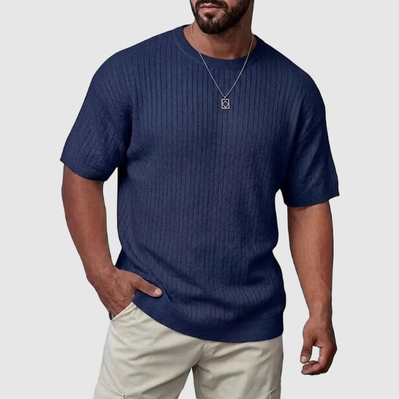 PHILIP™ | Pull à manches courtes en maille texturée pour homme