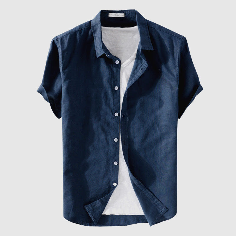 PHILIP™ | Chemise à manches courtes en lin et coton pour homme