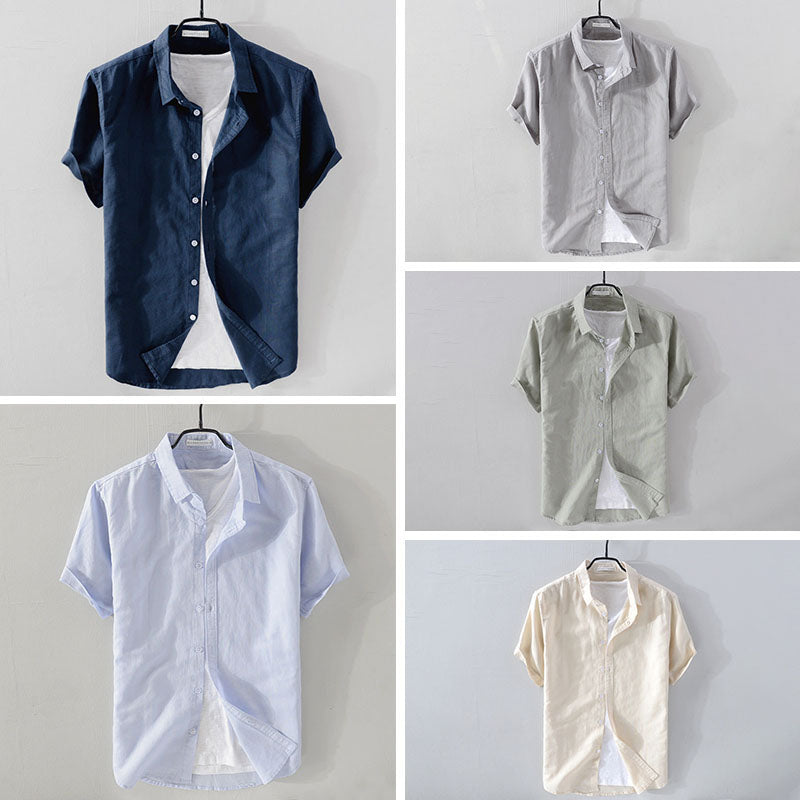 PHILIP™ | Chemise à manches courtes en lin et coton pour homme