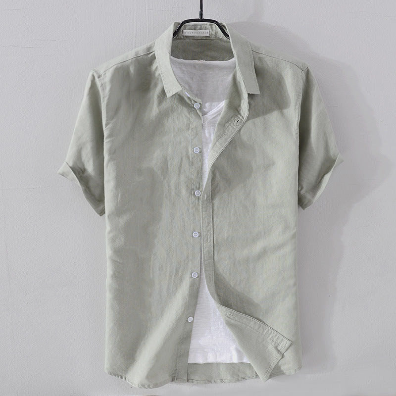 PHILIP™ | Chemise à manches courtes en lin et coton pour homme
