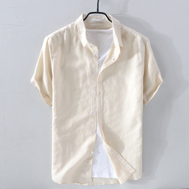 PHILIP™ | Chemise à manches courtes en lin et coton pour homme