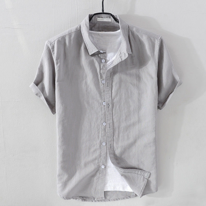 PHILIP™ | Chemise à manches courtes en lin et coton pour homme