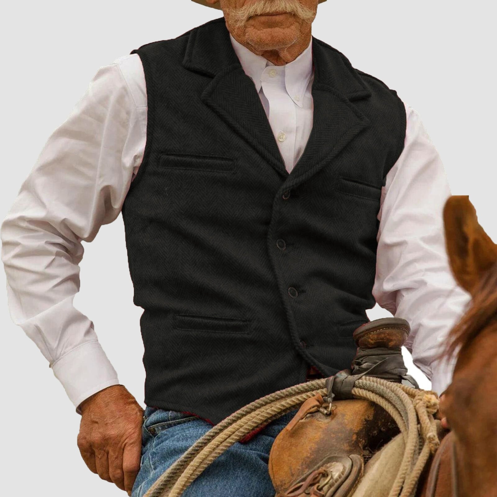 PHILIP™ | Gilet en coton pour homme, d'inspiration western