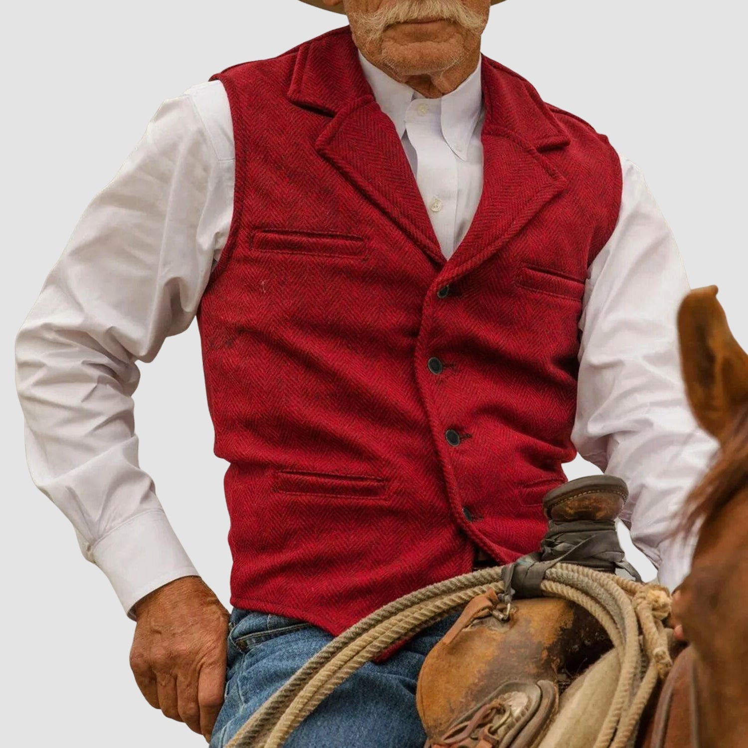 PHILIP™ | Gilet en coton pour homme, d'inspiration western