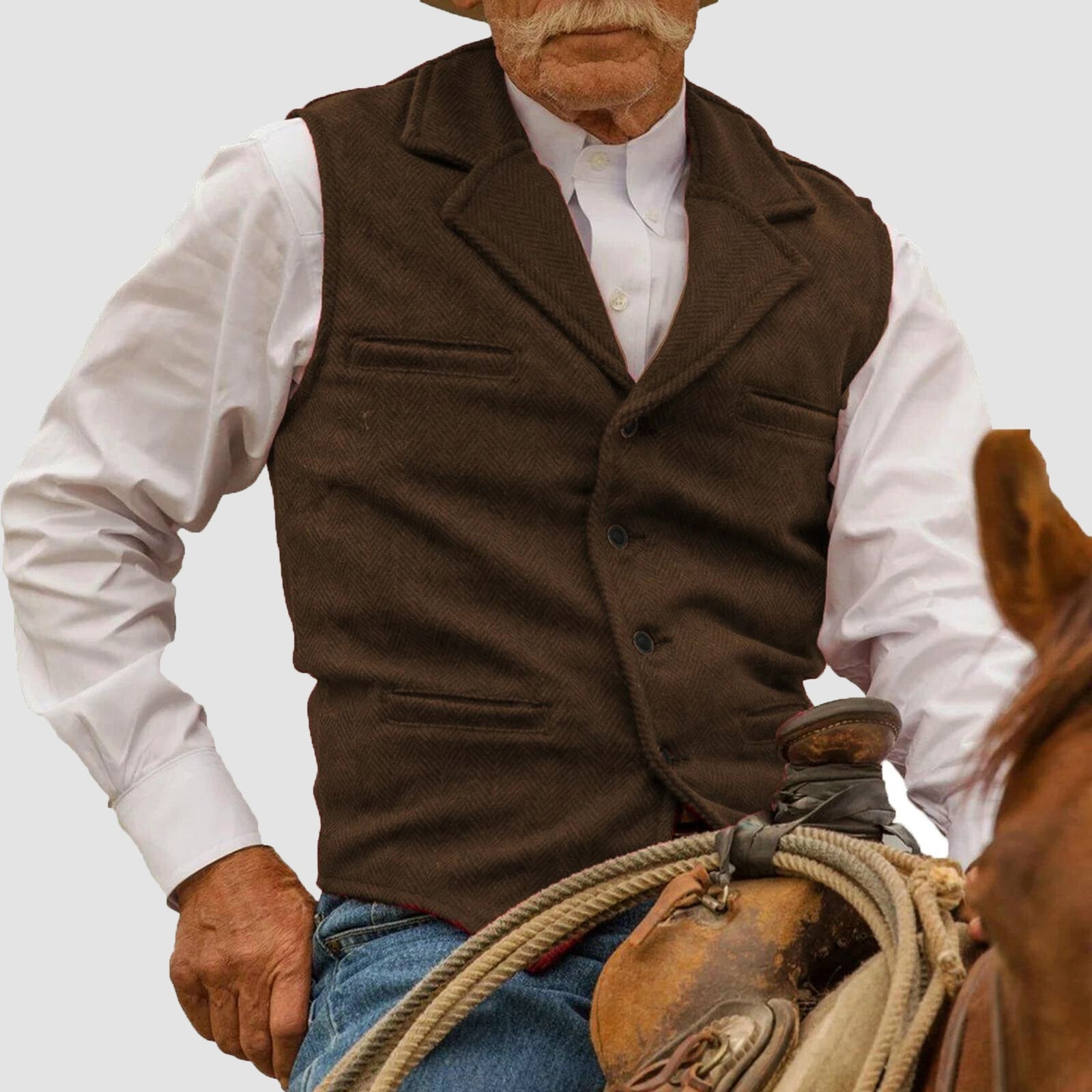 PHILIP™ | Gilet en coton pour homme, d'inspiration western