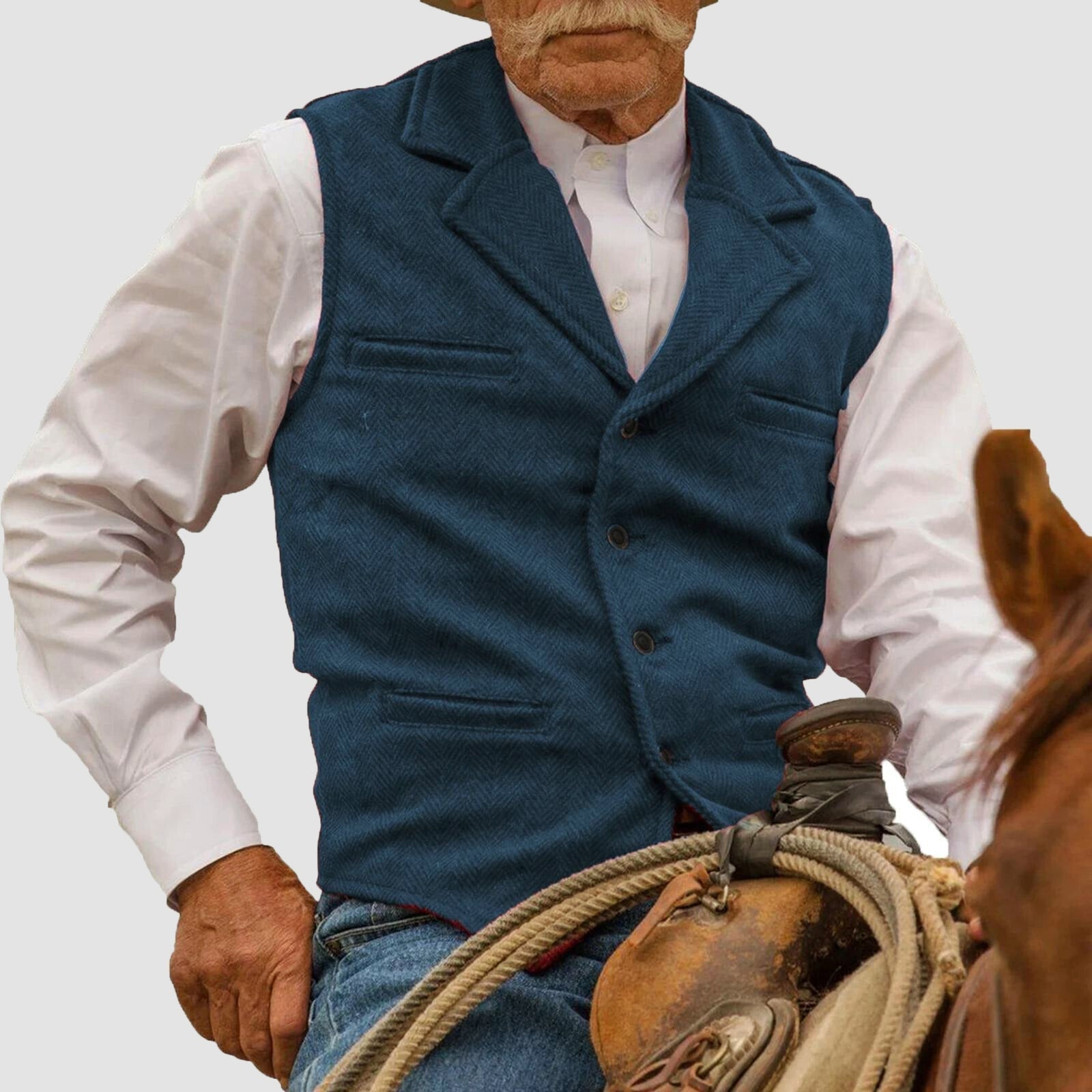 PHILIP™ | Gilet en coton pour homme, d'inspiration western