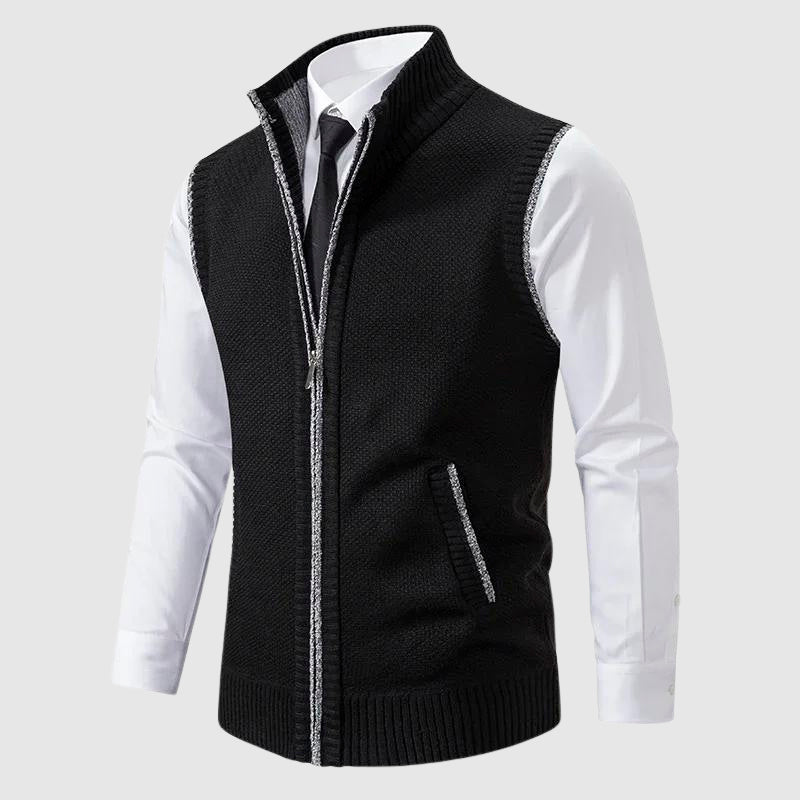 PHILIP™ | Gilet sans manches zippé en laine mélangée