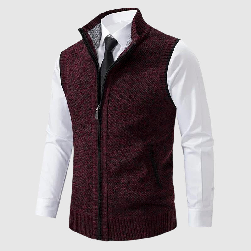PHILIP™ | Gilet sans manches zippé en laine mélangée