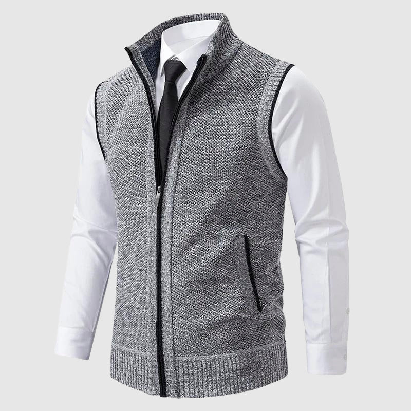 PHILIP™ | Gilet sans manches zippé en laine mélangée