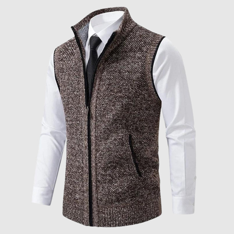 PHILIP™ | Gilet sans manches zippé en laine mélangée