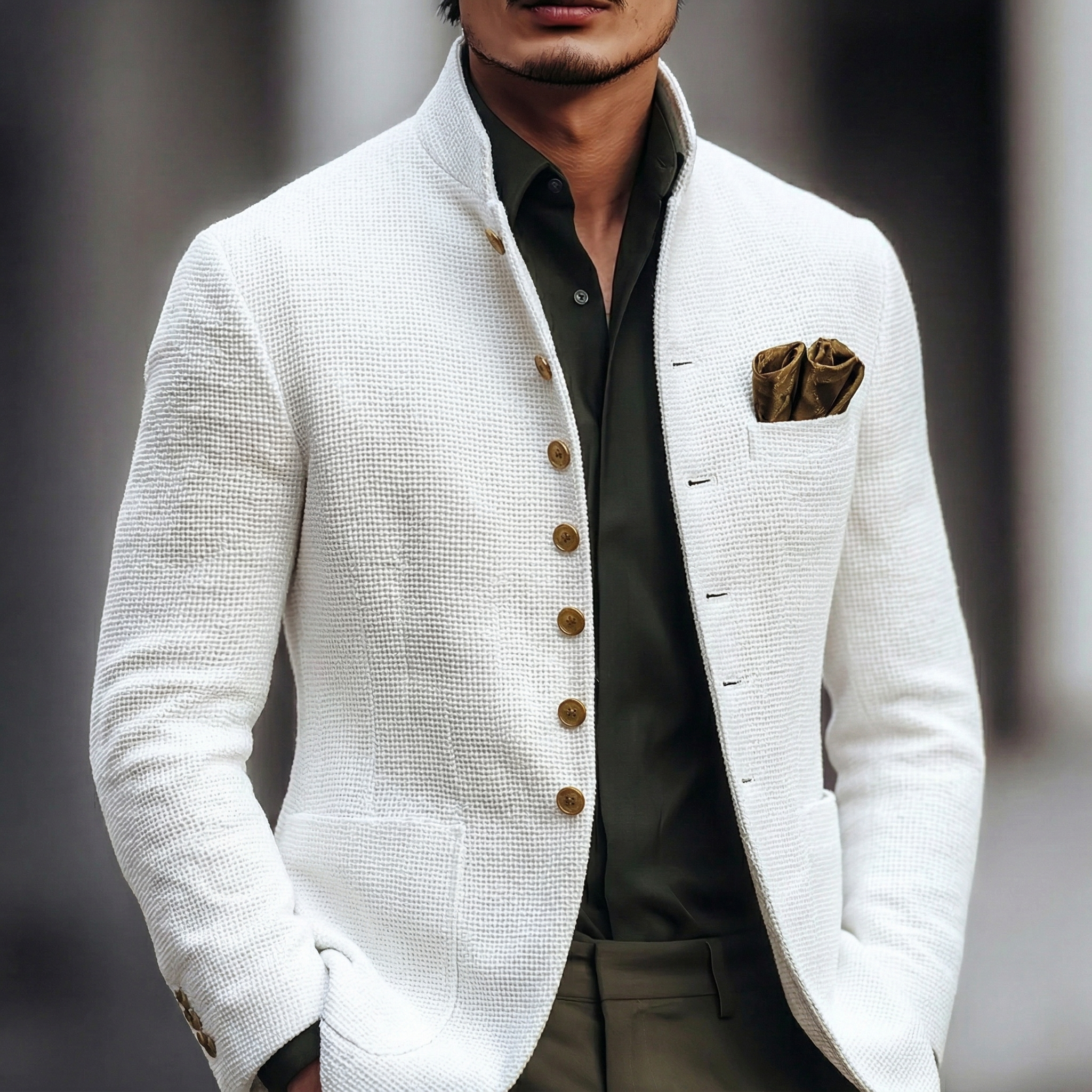 PHILIP™ | Blazer en maille pour homme à boutons dorés