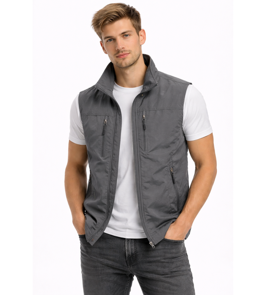 PHILIP™ | Gilet à fermeture éclair en nylon pour homme