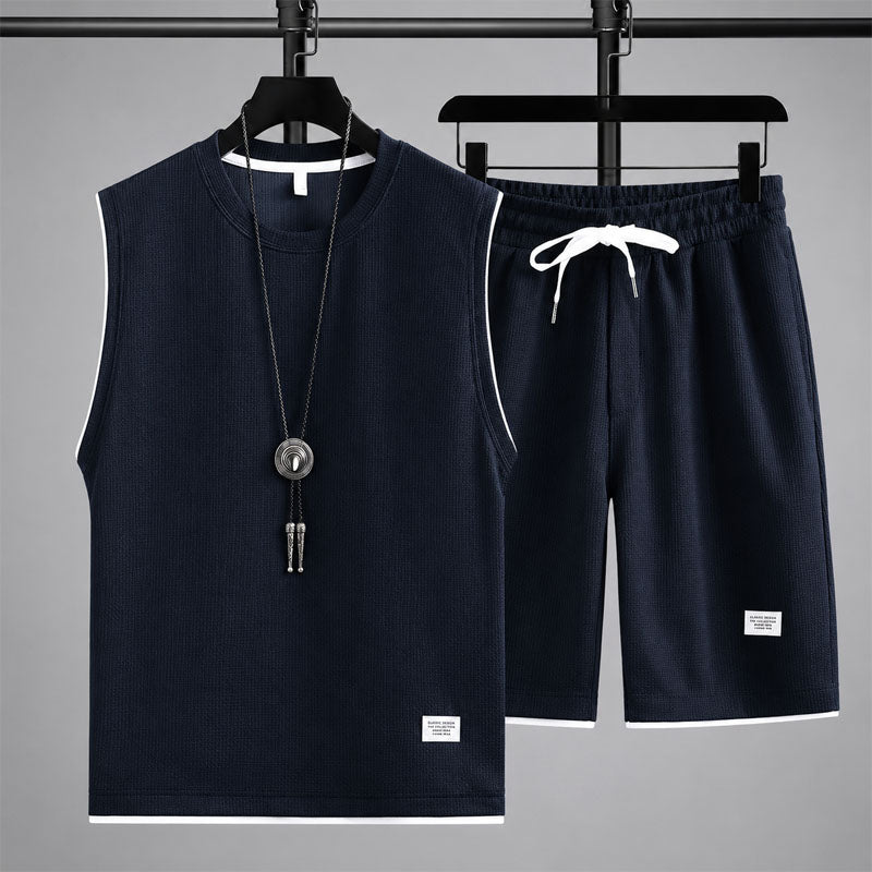 PHILIP™ | Ensemble de détente sans manches en maille gaufrée pour homme