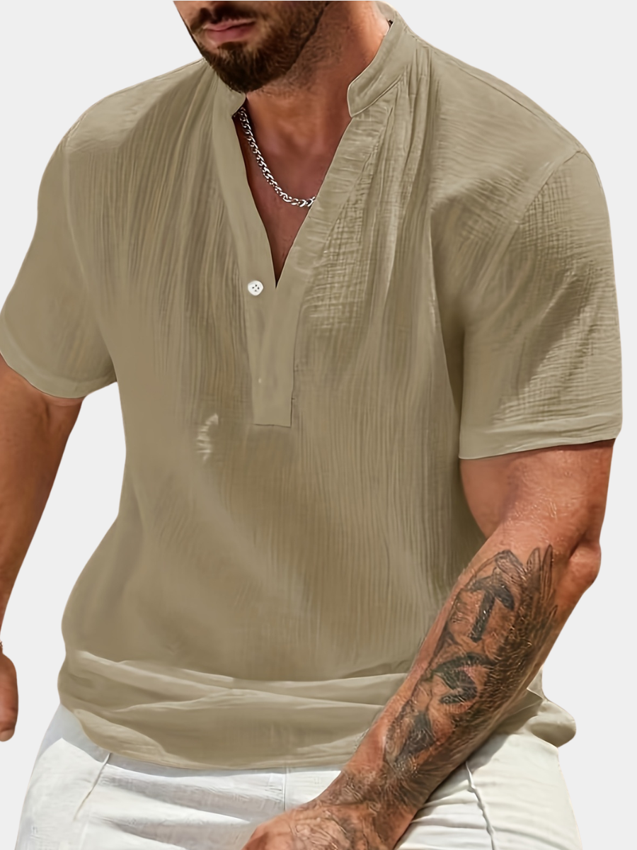 PHILIP™ | Chemise en lin à col en V pour homme