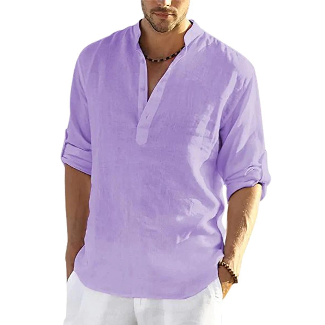 PHILIP™ | Chemise popover en coton et lin pour homme