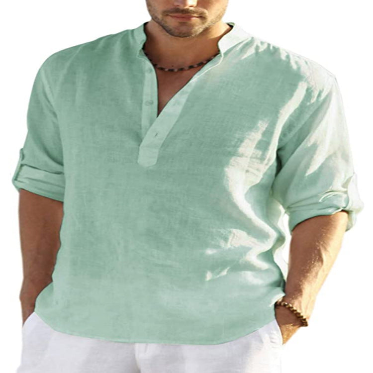 PHILIP™ | Chemise popover en coton et lin pour homme