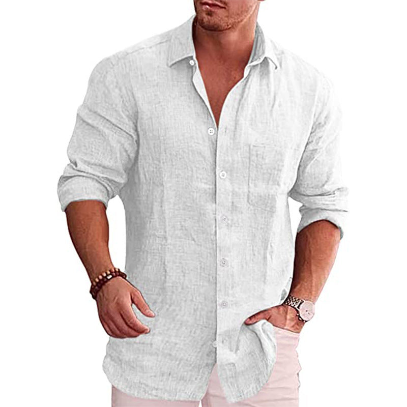 PHILIP™ | T-shirt à manches longues en coton et lin pour homme