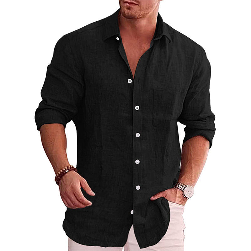 PHILIP™ | T-shirt à manches longues en coton et lin pour homme
