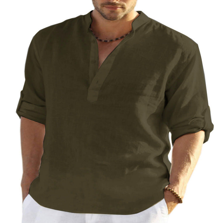PHILIP™ | Chemise popover en coton et lin pour homme