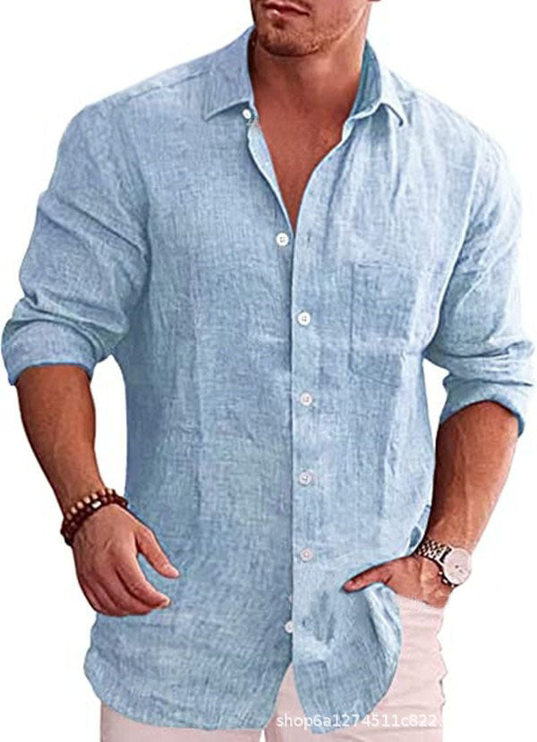 PHILIP™ | T-shirt à manches longues en coton et lin pour homme