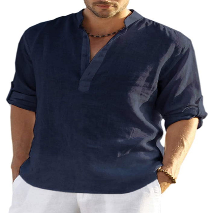 PHILIP™ | Chemise popover en coton et lin pour homme