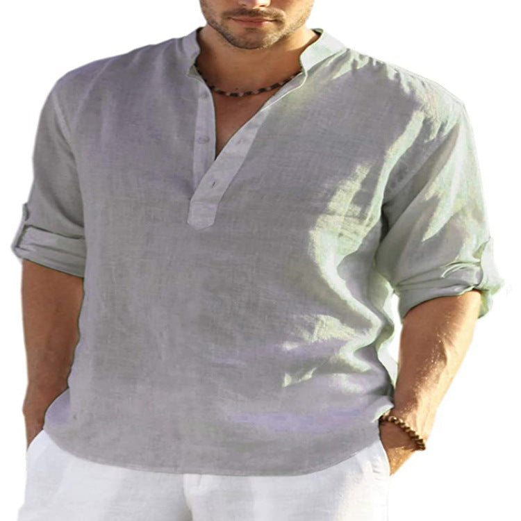 PHILIP™ | Chemise popover en coton et lin pour homme