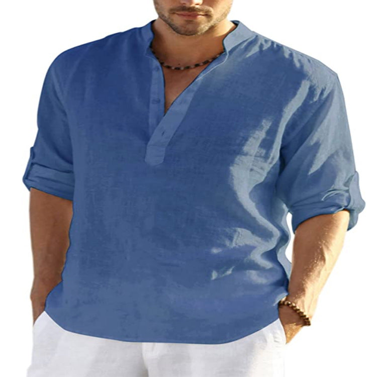 PHILIP™ | Chemise popover en coton et lin pour homme