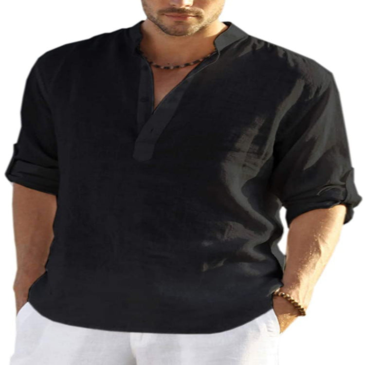 PHILIP™ | Chemise popover en coton et lin pour homme