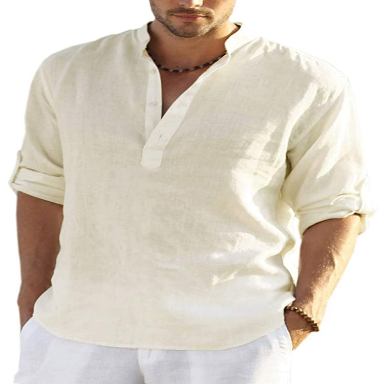 PHILIP™ | Chemise popover en coton et lin pour homme