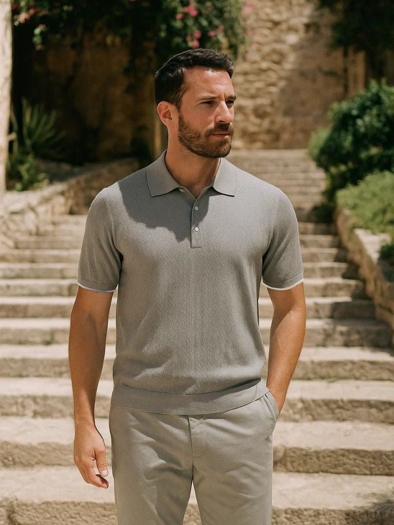PHILIP™ | Polo en maille à rayures en chevrons