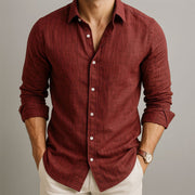 PHILIP™ | T-shirt à manches longues en coton et lin pour homme