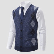 PHILIP™ | Gilet pour homme à mailles losanges, doublé