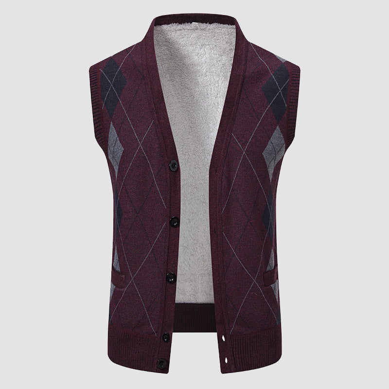 PHILIP™ | Gilet pour homme à mailles losanges, doublé