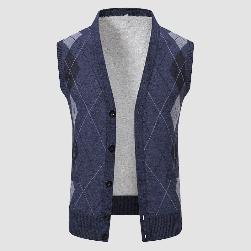 PHILIP™ | Gilet pour homme à mailles losanges, doublé
